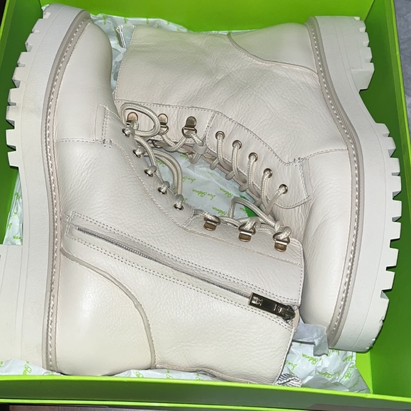Sam Edelman Womens Lue Ivory Combat & Lace-up Boots 11 Medium - Picture 9 of 10